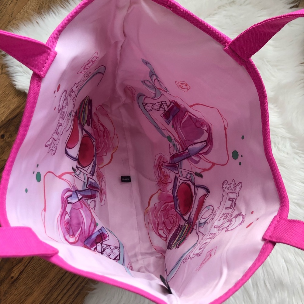 Pink Raffia Beach/Pool Tote Bag - Picture 2 of 5